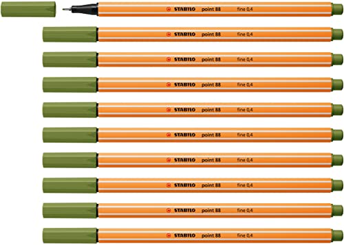 Fineliner - STABILO point 88 - 10er Pack - moosgrün von STABILO