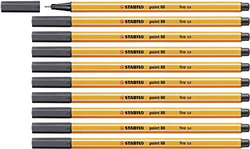 Fineliner - STABILO point 88 - 10er Pack - schwarzgrau von STABILO