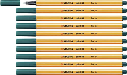 Fineliner - STABILO point 88 - 10er Pack - tannengrün von STABILO