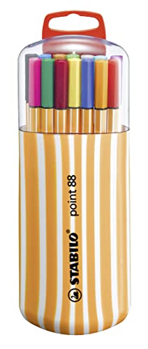 Fineliner - STABILO point 88 - 20er Zebrui mit Hängelasche - mit 20 verschiedenen Farben von STABILO
