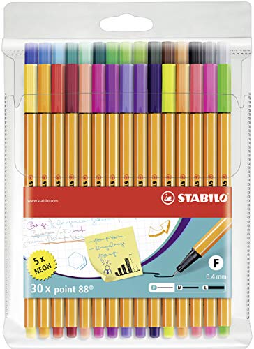 STABILO - Fineliner - point 88-30er Pack - mit 30 verschiedenen Farben inkl. 5 Neonfarben STABILO - Fineliner - point 88-30er Pack - mit 30 verschiedenen Farben inkl. 5 Neonfarben von STABILO