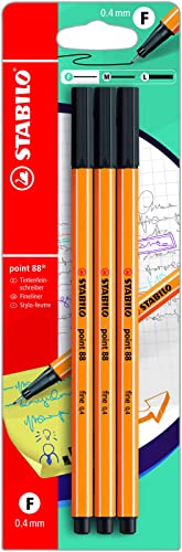 Fineliner - STABILO point 88 - 3er Pack - schwarz von STABILO