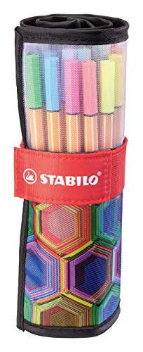 STABILO - Fineliner - point 88 - ARTY - 25er Rollerset - mit 25 verschiedenen Farben von STABILO