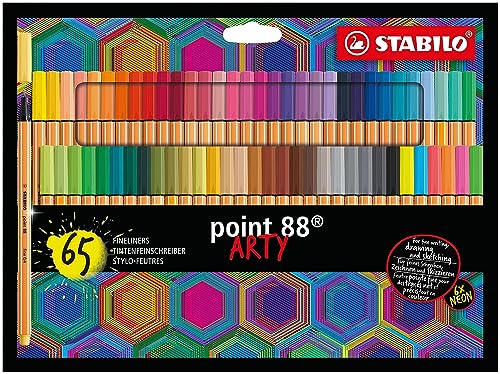 Fineliner - STABILO point 88 - ARTY - 65er Pack - mit 65 verschiedenen Farben von STABILO