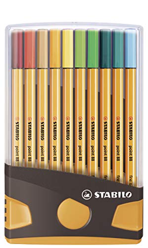 Fineliner - STABILO point 88 ColorParade - 20er Tischset in anthrazit/orange - mit 20 verschiedenen Farben von STABILO