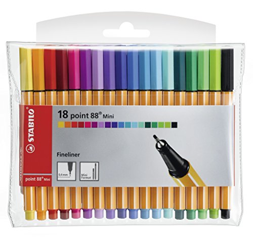 STABILO - Fineliner - point 88 Mini - 18er Pack - mit 18 verschiedenen Farben STABILO - Fineliner - point 88 Mini - 18er Pack - mit 18 verschiedenen Farben von STABILO