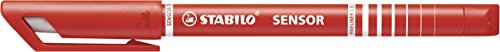 Fineliner mit gefederter Spitze - STABILO SENSOR F - fein - Einzelstift - rot von STABILO