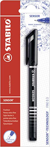 STABILO - Fineliner mit gefederter Spitze - SENSOR F - fein - Einzelstift - schwarz von STABILO