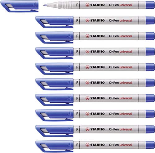 STABILO - Folienstift - OHPen universal - wasserlöslich fein - 10er Pack - blau STABILO - Folienstift - OHPen universal - wasserlöslich fein - 10er Pack - blau von STABILO