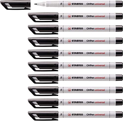 STABILO - Folienstift - OHPen universal - wasserlöslich fein - 10er Pack - schwarz STABILO - Folienstift - OHPen universal - wasserlöslich fein - 10er Pack - schwarz von STABILO