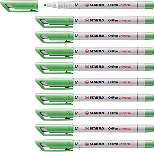 Folienstift - STABILO OHPen universal - wasserlöslich medium - 10er Pack - grün von STABILO