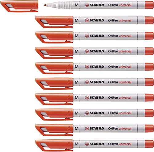 STABILO - Folienstift - OHPen universal - wasserlöslich medium - 10er Pack - rot STABILO - Folienstift - OHPen universal - wasserlöslich medium - 10er Pack - rot von STABILO