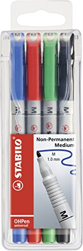 STABILO - Folienstift - OHPen universal - wasserlöslich medium - 4er Pack - grün, rot, blau, schwarz STABILO - Folienstift - OHPen universal - wasserlöslich medium - 4er Pack - grün, rot, blau, schwarz von STABILO