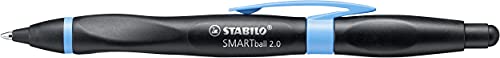 Kugelschreiber & Stylus für Tablets & Smartphones für Rechtshänder - STABILO SMARTball 2.0 in schwarz/cyan - Einzelstift - blau von STABILO