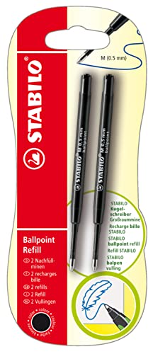 Kugelschreibermine - STABILO Ballpoint Refill - z.B. für STABILO pointball und SMARTball - 2er Pack - schwarz von STABILO