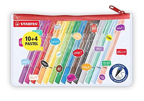 STABILO - Mäppchen mit Filzschreibern - pointMax - Stifte im Mäppchen - 14 Farben - inkl. 4 Pastelfarben STABILO - Mäppchen mit Filzschreibern - pointMax - Stifte im Mäppchen - 14 Farben - inkl. 4 Pastelfarben von STABILO