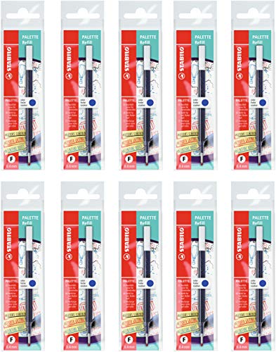 STABILO - Nachfüllpatrone - PALETTE Refill - Strichbreite F (0,4 mm) - 10er Pack - blau von STABILO