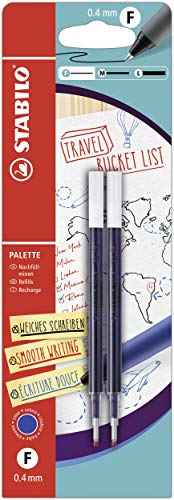 STABILO - Tintenpatronen zum Nachfüllen - PALETTE Refill - Strichbreite F - Schreibfarbe blau - 2er Pack von STABILO