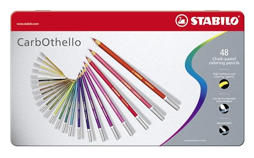 Pastellkreidestift - STABILO CarbOthello - 48er Metalletui - mit 48 verschiedenen Farben von STABILO
