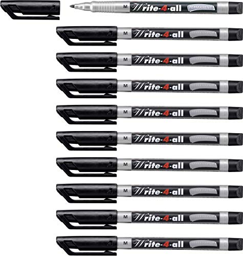 Permanent-Marker - STABILO Write-4-all - medium - 10er Pack - schwarz von STABILO