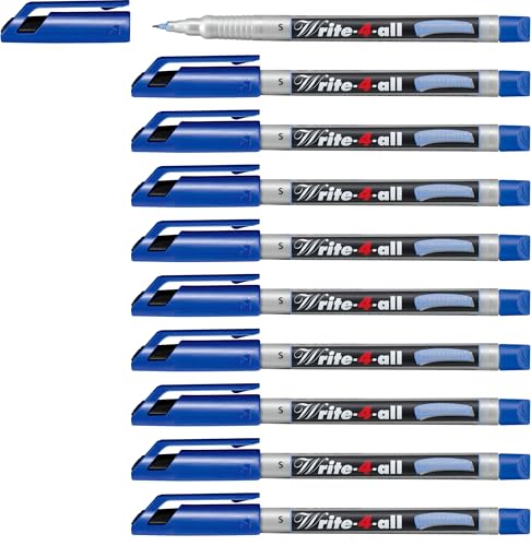 STABILO - Permanent-Marker - Write-4-all - superfein - 10er Pack - blau von STABILO