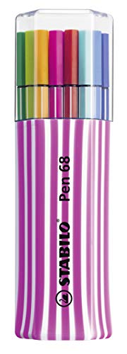 Premium-Filzstift - STABILO Pen 68 - 15er Single-Pack - mit 15 verschiedenen Farben - pink von STABILO