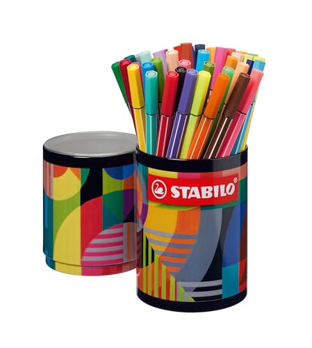 STABILO - Premium-Filzstift - Pen 68 - ARTY - 45er Metalldose - mit 45 verschiedenen Farben von STABILO