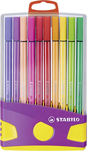 Premium-Filzstift - STABILO Pen 68 ColorParade in gelb/lila - 20er Tischset - mit 20 verschiedenen Farben von STABILO