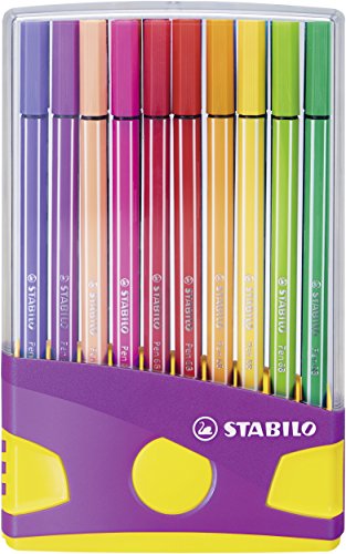Premium-Filzstift - STABILO Pen 68 ColorParade in lila/gelb - 20er Tischset - mit 20 verschiedenen Farben von STABILO
