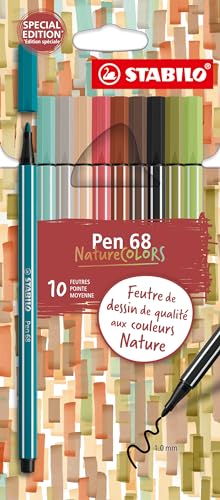 STABILO - Premium-Filzstift - Pen 68 NatureCOLORS - 10er Pack - mit 10 verschiedenen Farben von STABILO