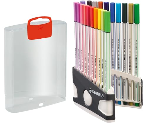 STABILO - Premium-Filzstift mit Pinselspitze für variable Strichstärken - Pen 68 brush ColorParade - ARTY - 20er Tischset - mit 20 verschiedenen Farben STABILO - Premium-Filzstift mit Pinselspitze für variable Strichstärken - Pen 68 brush ColorParade - ARTY - 20er Tischset - mit 20 verschiedenen Farben von STABILO