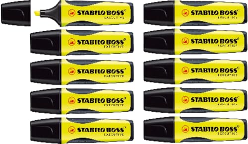 Premium-Textmarker - STABILO BOSS EXECUTIVE - 10er Pack - gelb von STABILO