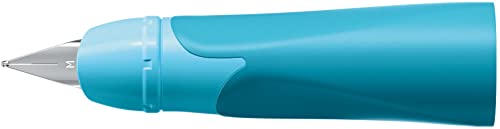 STABILO - Rechtshänder-Griffstück für ergonomischen Schulfüller mit Standard-Feder M - EASYbirdy 3D Wildlife Special Edition in blau von STABILO