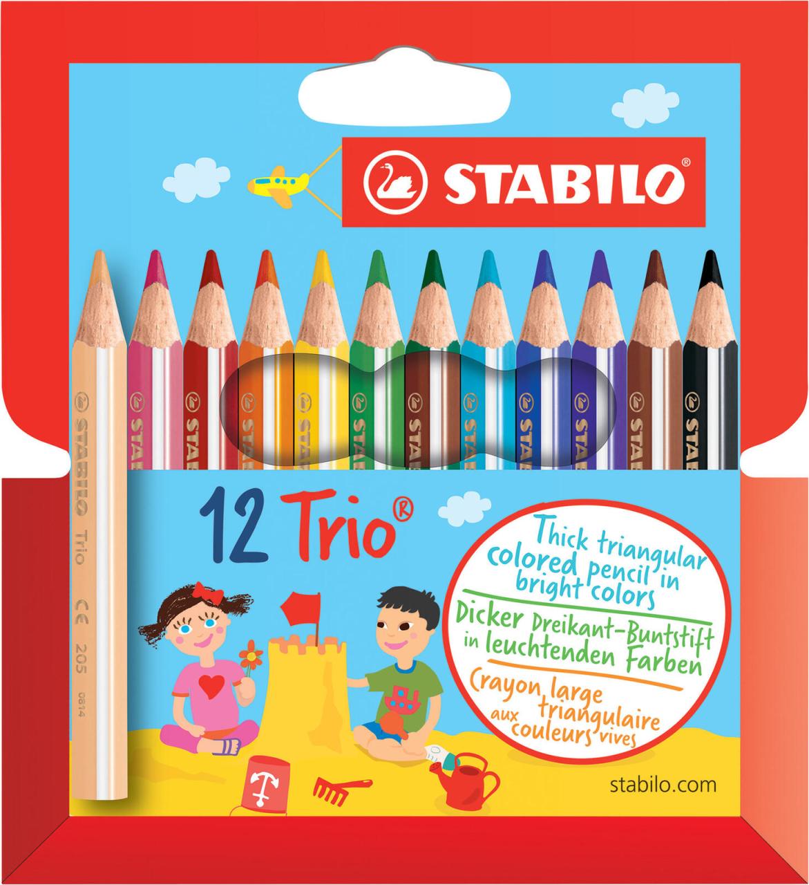 STABILO Buntstifte STABILO Trio, dick+kurz 12er Mehrfarbig von STABILO