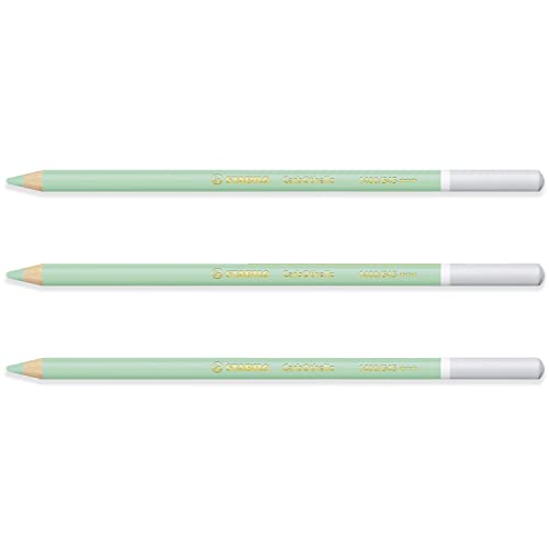 STABILO Chalk-Pastel Bleistift CarbOthello – 3 Stück – Grün Light (545) von STABILO