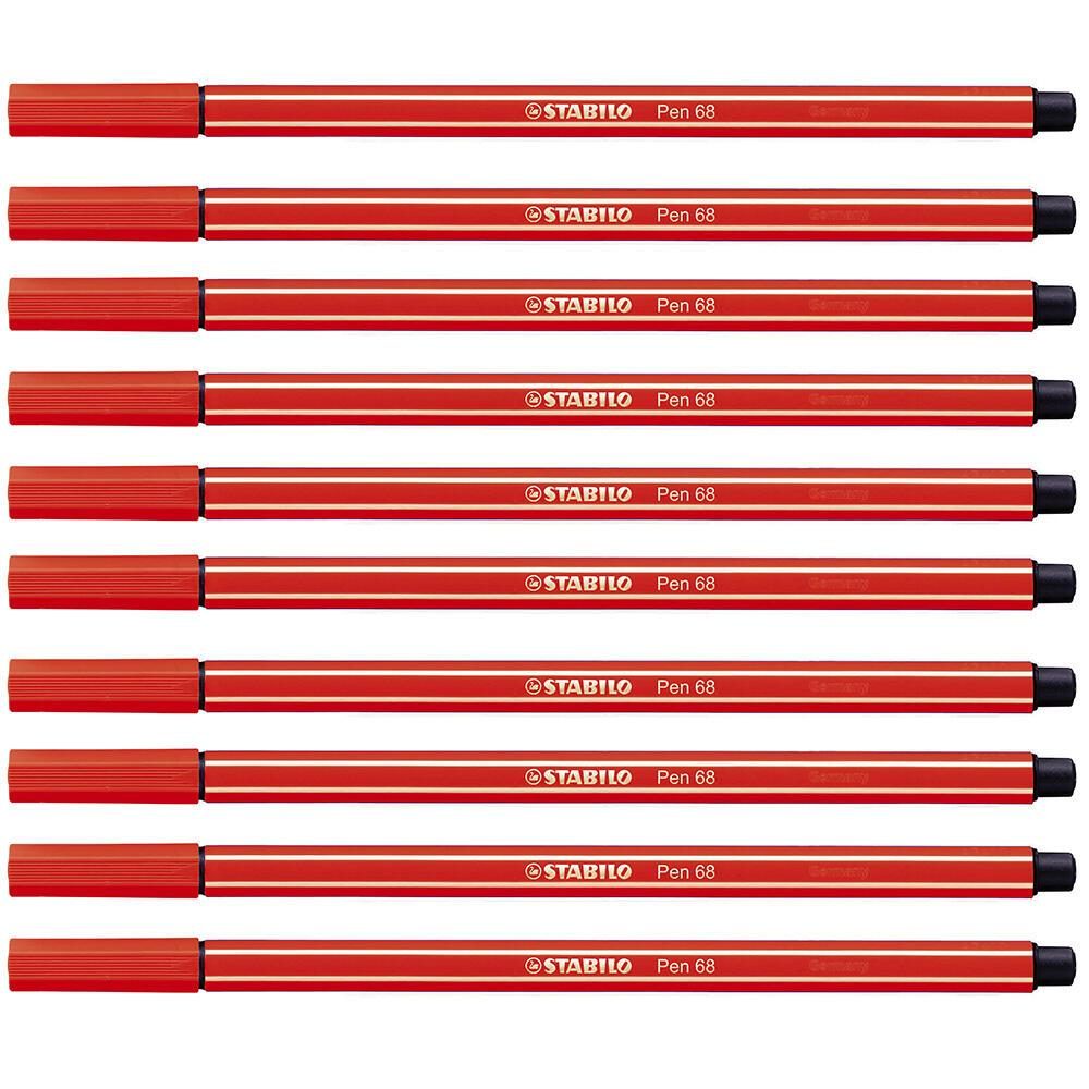 STABILO Filzstifte Fasermaler Pen 68 rot, 10 St. 1.0 mm Rot von STABILO