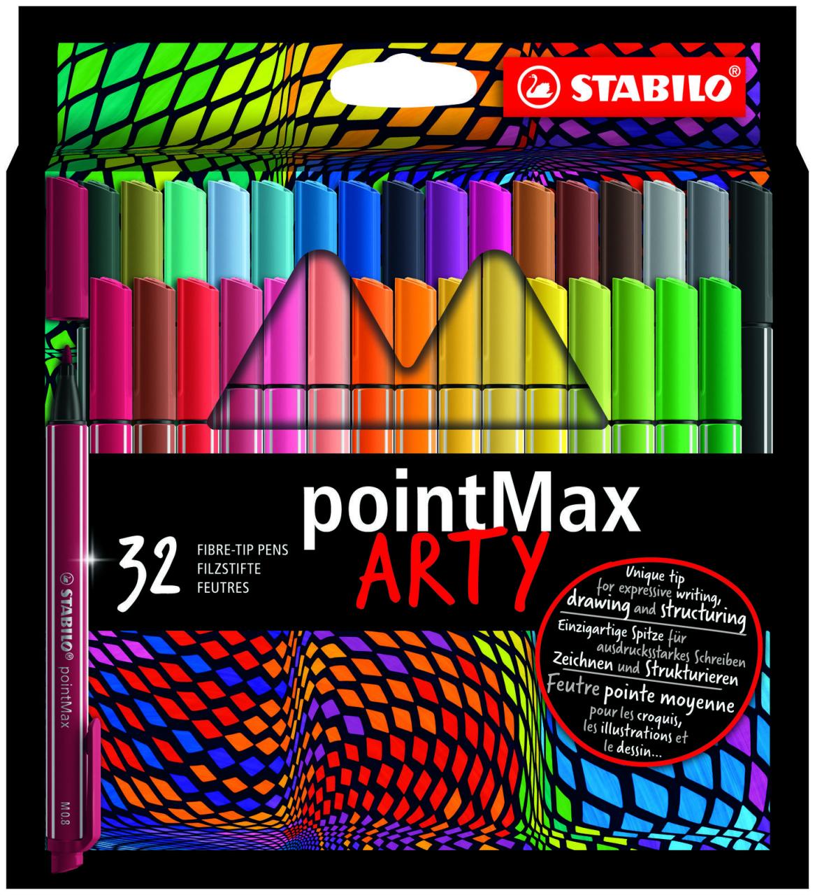 STABILO Filzstifte Fil pointMax 32er ARTY Etui 0.8 Mehrfarbig von STABILO