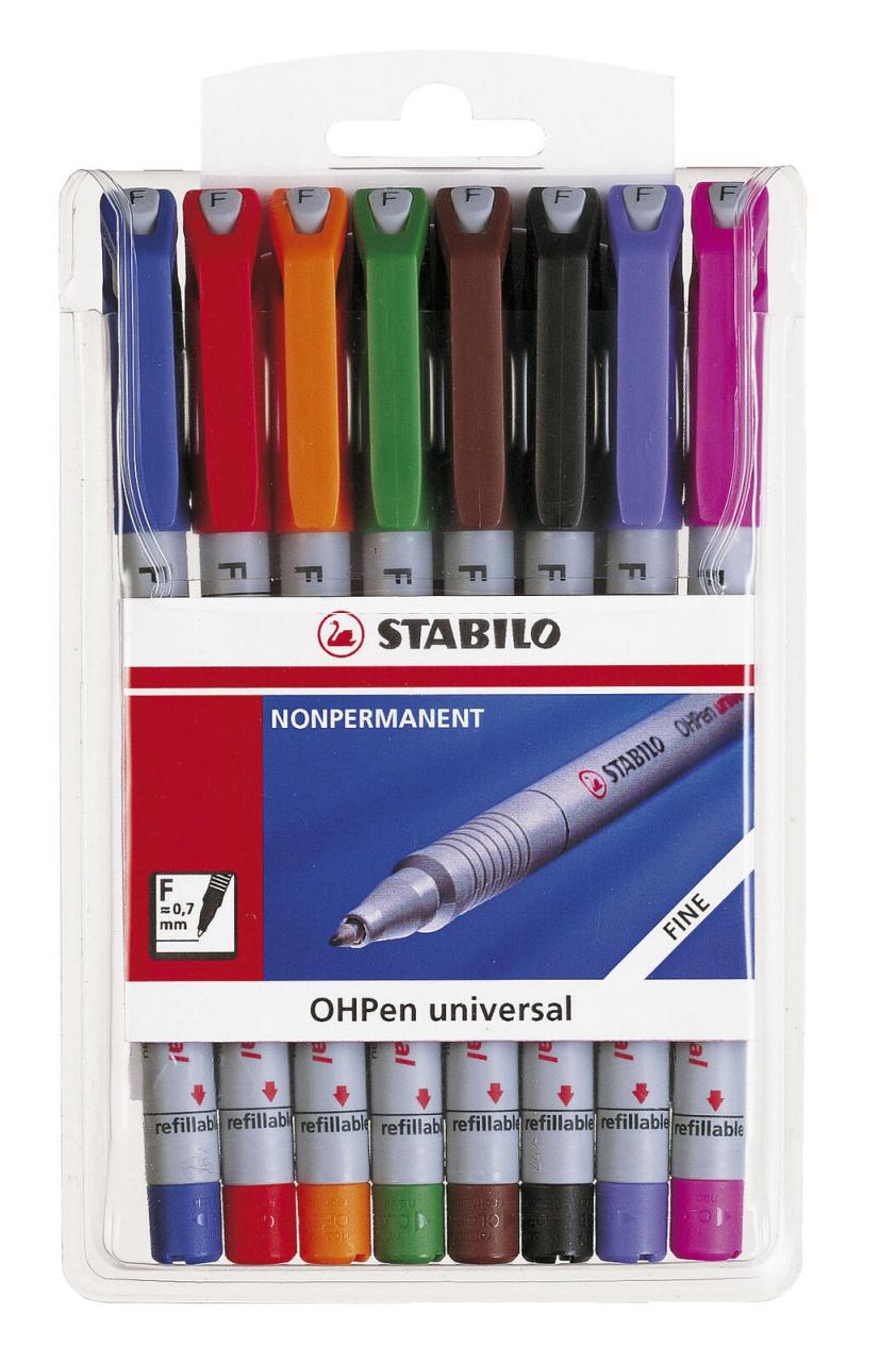 STABILO Folienstifte Stabilo Folienschr. F farbs. 0.7 mm Mehrfarbig von STABILO