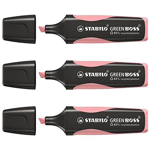 STABILO GREEN BOSS Textmarker Pastell, Rot, 3 Stück STABILO GREEN BOSS Textmarker Pastell, Rot, 3 Stück von STABILO