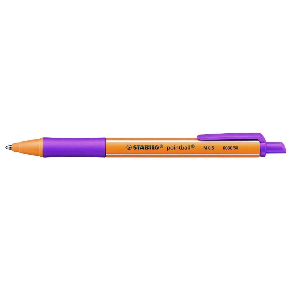 STABILO Kugelschreiber pointball orange - Schreibfarbe lila von STABILO
