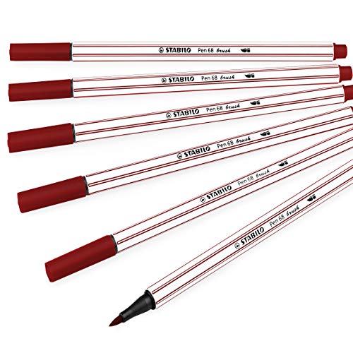 STABILO Pen 68 Brush Premium Filzstift, 1-3 mm, Violett, 6 Stück von STABILO