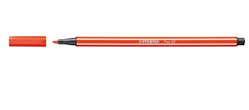 STABILO Pen 68 rot Filzstift – Farbige, Stifte (rot, 24 h, Tinte auf Wasserbasis, 1 mm, rot) von STABILO