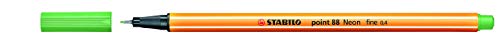 STABILO Point 88 Fineliner 88/033 (1 Stift) – fluoreszierendes Grün von STABILO