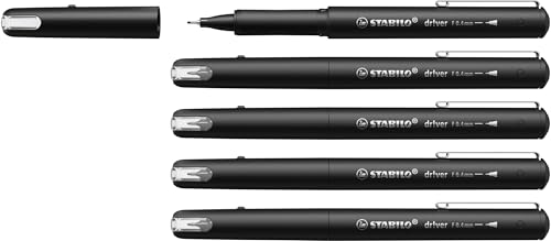 STABILO - Premium-Fineliner - dr!ver - 5er Pack - schwarz von STABILO