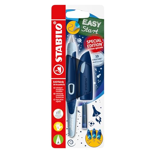 STABILO - Schulfüller ergonomisch für Linkshänder mit Anfänger-Feder A - EASYbirdy 3D DreamWorld Special Edition in blau - inkl. Patrone STABILO - Schulfüller ergonomisch für Linkshänder mit Anfänger-Feder A - EASYbirdy 3D DreamWorld Special Edition in blau - inkl. Patrone von STABILO