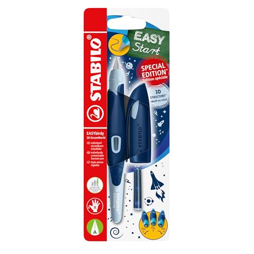 STABILO - Schulfüller ergonomisch für Rechtshänder mit Anfänger-Feder A - EASYbirdy 3D DreamWorld Special Edition in blau - inkl. Patrone STABILO - Schulfüller ergonomisch für Rechtshänder mit Anfänger-Feder A - EASYbirdy 3D DreamWorld Special Edition in blau - inkl. Patrone von STABILO