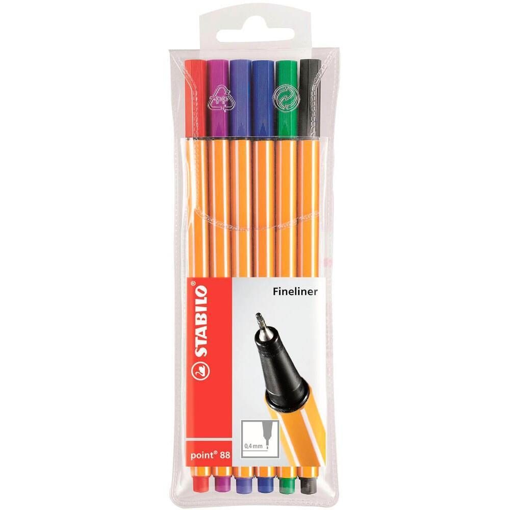 STABILO point 88 Fineliner farbsortiert 0,4 mm - 6 Stück STABILO point 88 Fineliner farbsortiert 0,4 mm - 6 Stück von STABILO