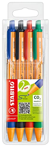 STABILO - Druck-Kugelschreiber - pointball - 5x 4er Pack - blau, schwarz, rot, grün von STABILO