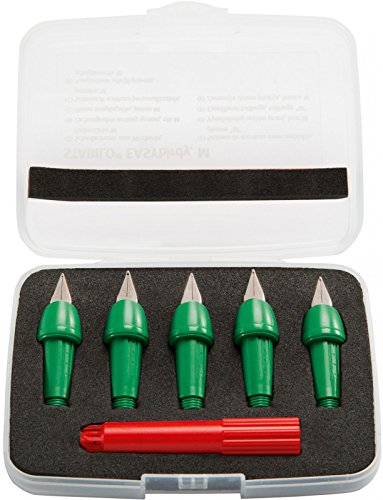 Schreibsystem für ergonomischen Schulfüller mit Standard-Feder M - STABILO EASYbirdy in grasgrün – 5er Pack von STABILO