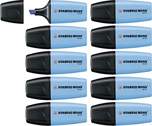 Textmarker - STABILO BOSS MINI - 10er Pack - blau von STABILO